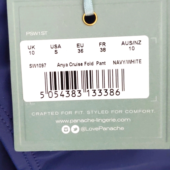 Panache Anya Cruise Fold Top Swim Bottom. Navy/White. Size Small. - Picture 4 of 6